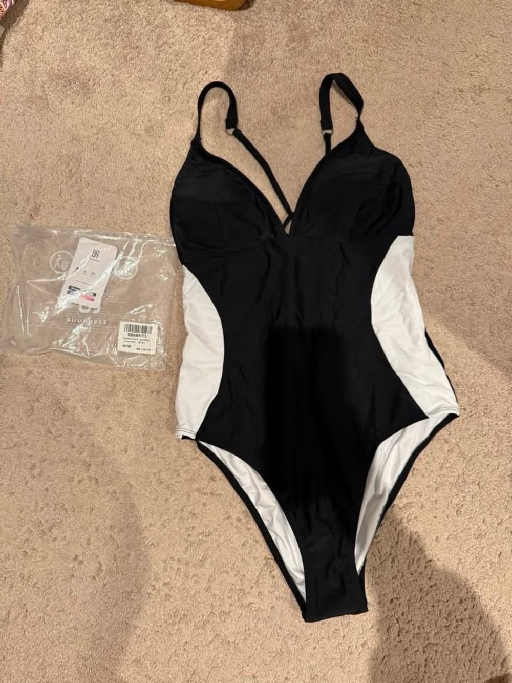 Classic Black & White One-Piece Swimsuit